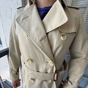 Burberry Beige Double-Breasted Trench Coat with Belt